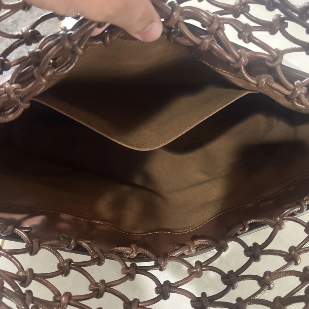 Stella McCartney Brown Perforated Logo Macrame Tote - Picture 4 of 5